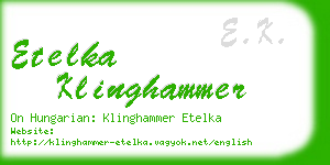 etelka klinghammer business card